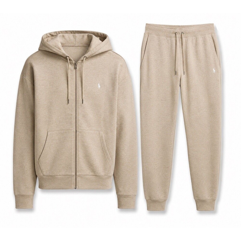 Polo Ralph Lauren Beige Heather Hoodie Jogger Pants Tracksuit Set 2XLT